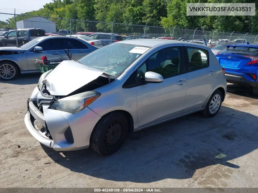 VNKKTUD35FA043531 2015 Toyota Yaris L