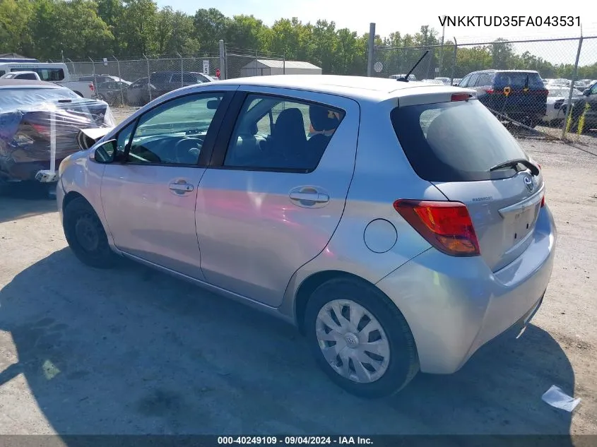 2015 Toyota Yaris L VIN: VNKKTUD35FA043531 Lot: 40249109