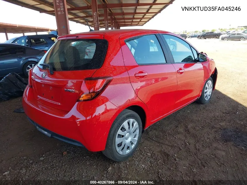 2015 Toyota Yaris L VIN: VNKKTUD35FA045246 Lot: 40267866