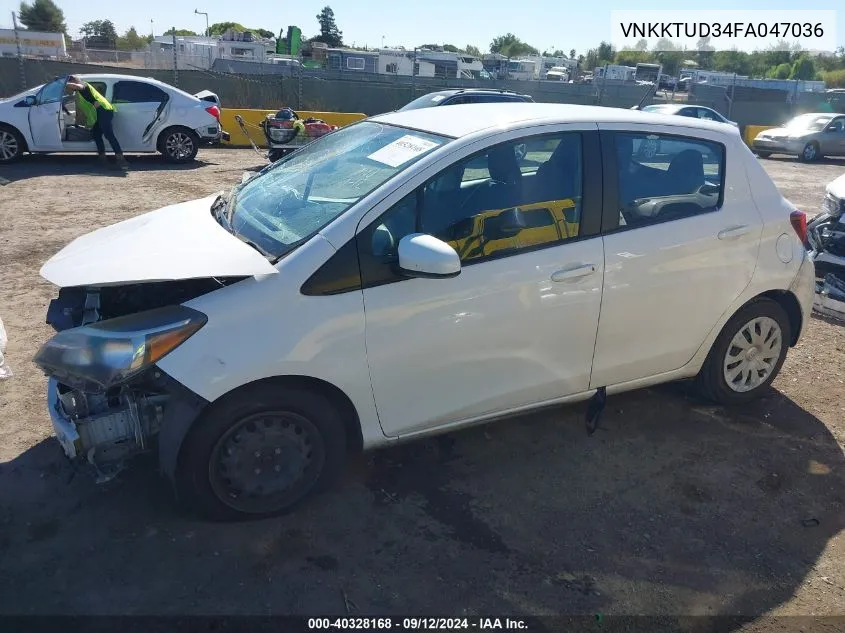 VNKKTUD34FA047036 2015 Toyota Yaris