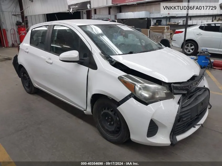 VNKKTUD36FA017729 2015 Toyota Yaris L