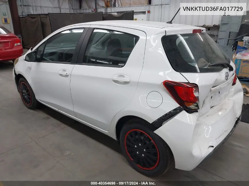 2015 Toyota Yaris L VIN: VNKKTUD36FA017729 Lot: 40354698