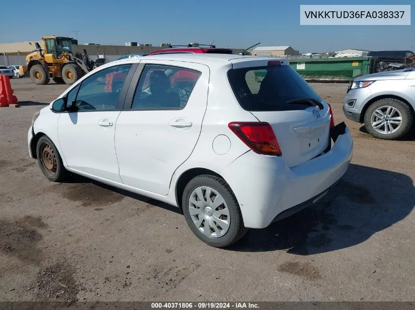 2015 Toyota Yaris L VIN: VNKKTUD36FA038337 Lot: 40371806