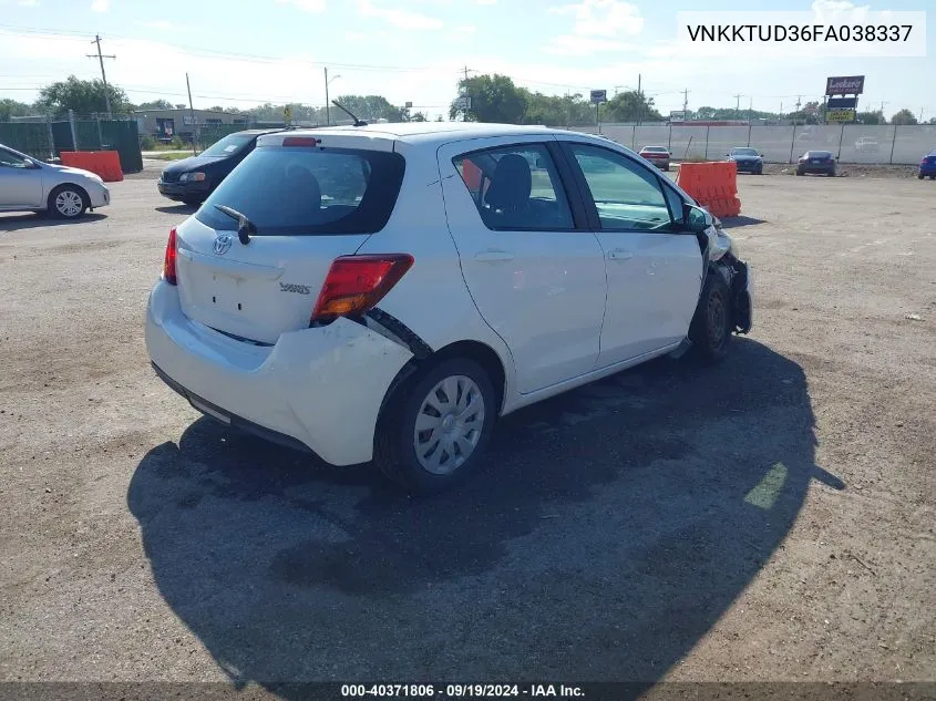 2015 Toyota Yaris L VIN: VNKKTUD36FA038337 Lot: 40371806