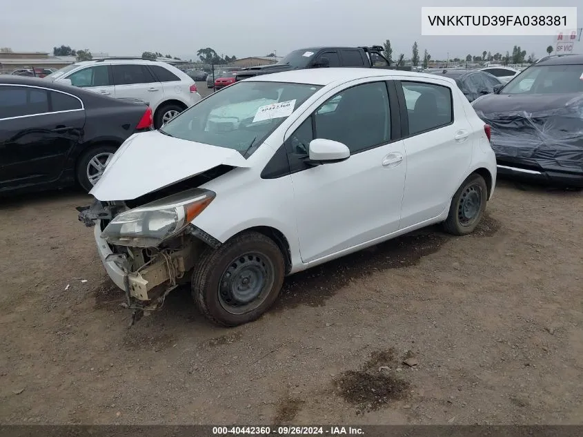 VNKKTUD39FA038381 2015 Toyota Yaris L