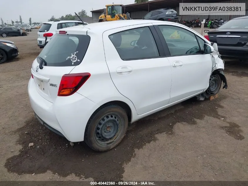 VNKKTUD39FA038381 2015 Toyota Yaris L