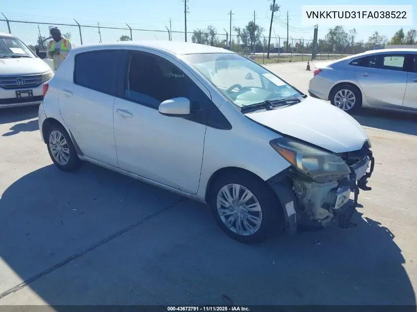VNKKTUD31FA038522 2015 Toyota Yaris L