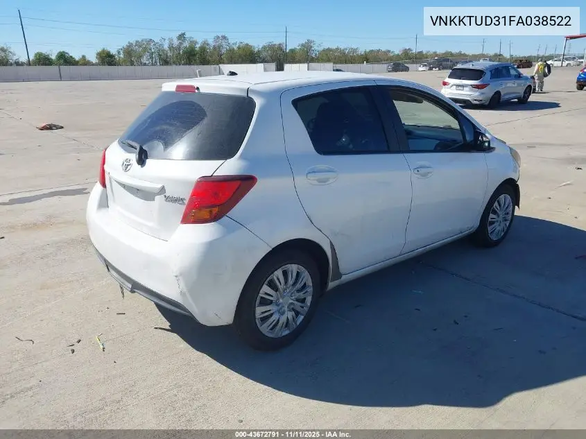 VNKKTUD31FA038522 2015 Toyota Yaris L