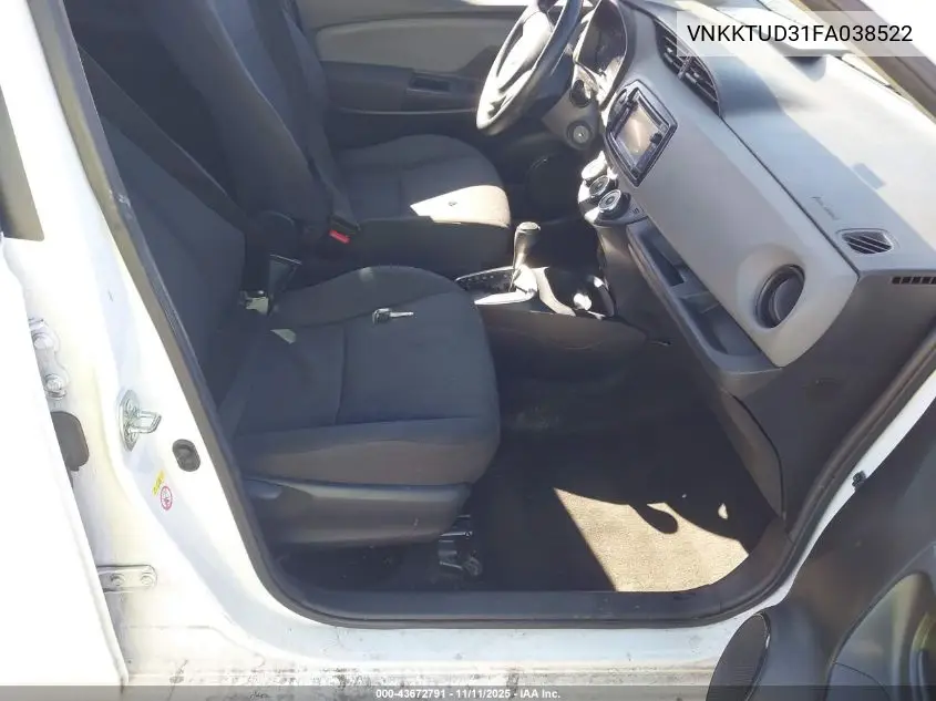 VNKKTUD31FA038522 2015 Toyota Yaris L