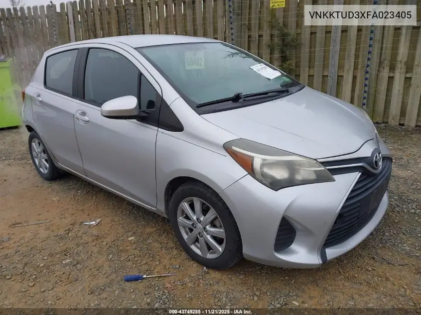 VNKKTUD3XFA023405 2015 Toyota Yaris Le