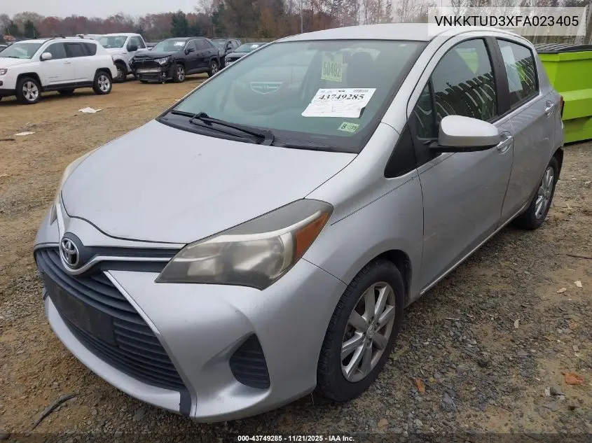 VNKKTUD3XFA023405 2015 Toyota Yaris Le