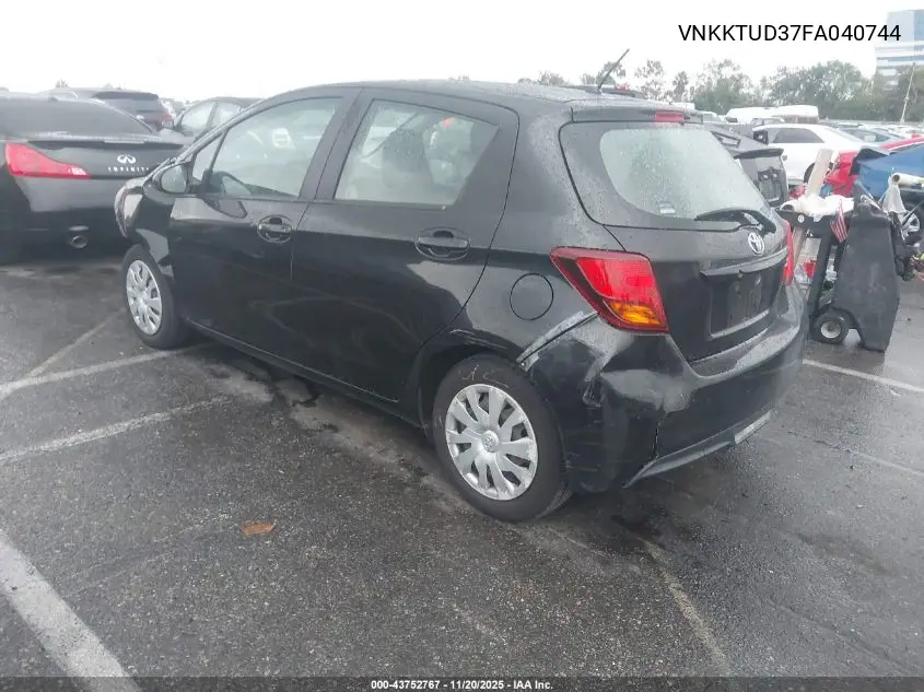 VNKKTUD37FA040744 2015 Toyota Yaris L