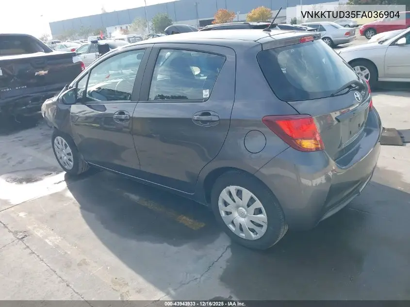 VNKKTUD35FA036904 2015 Toyota Yaris L