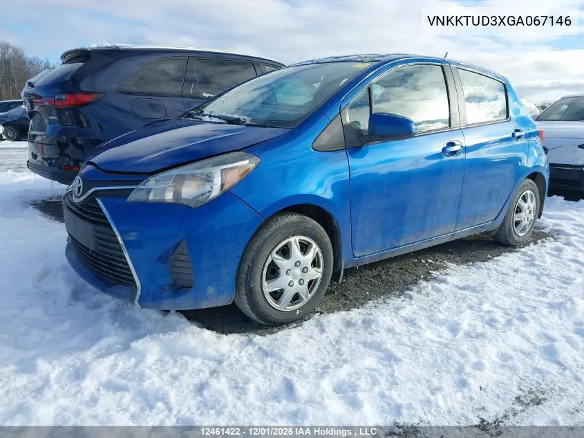 VNKKTUD3XGA067146 2016 Toyota Yaris Le