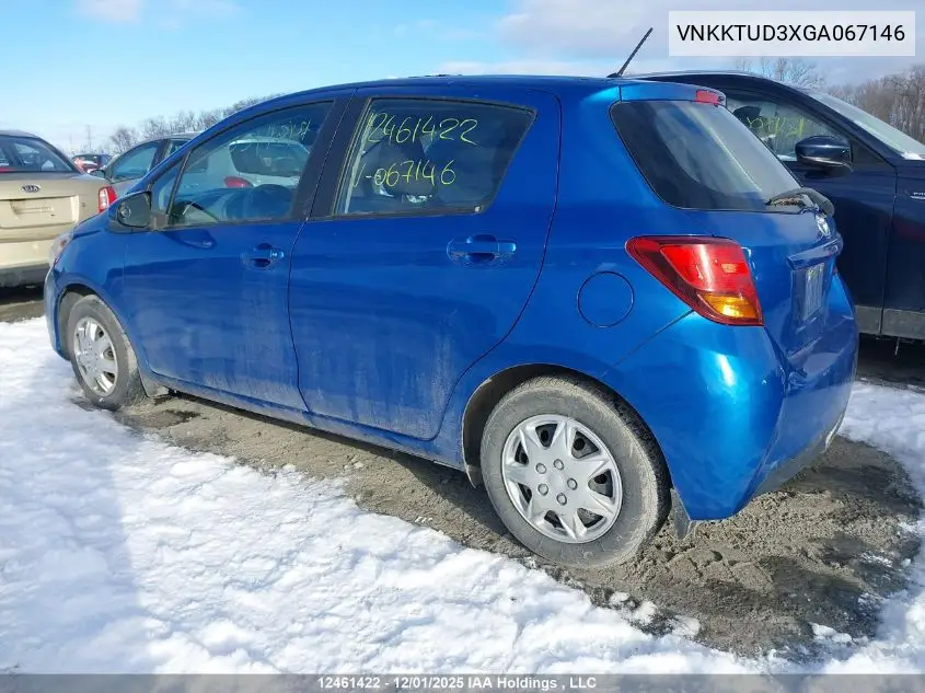 VNKKTUD3XGA067146 2016 Toyota Yaris Le