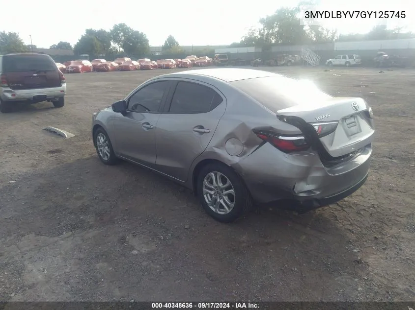 3MYDLBYV7GY125745 2016 Toyota Yaris