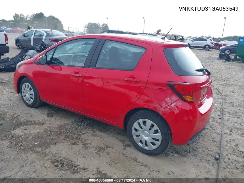 VNKKTUD31GA063549 2016 Toyota Yaris L