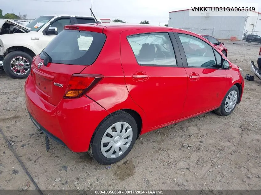 VNKKTUD31GA063549 2016 Toyota Yaris L