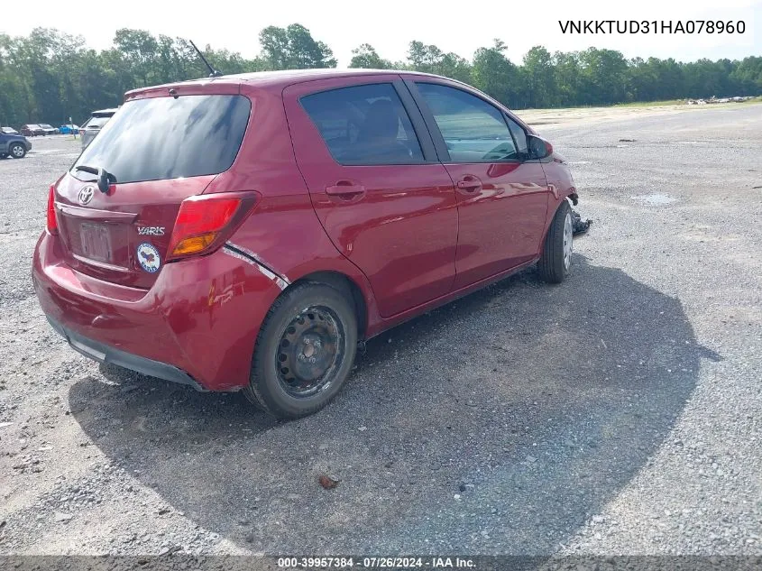 VNKKTUD31HA078960 2017 Toyota Yaris L/Le/Se