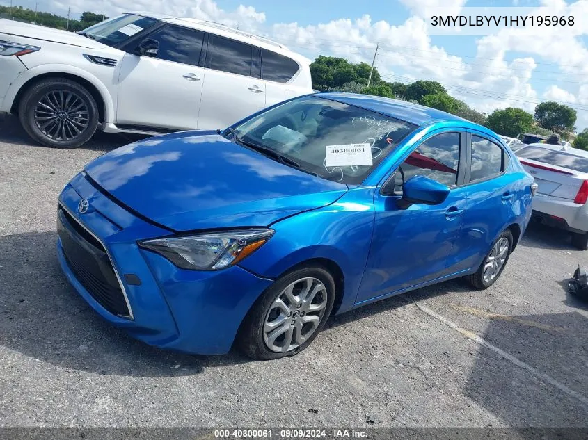 2017 Toyota Yaris Ia VIN: 3MYDLBYV1HY195968 Lot: 40300061