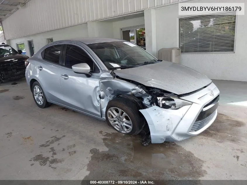 2017 Toyota Yaris Ia VIN: 3MYDLBYV6HY186179 Lot: 40308772