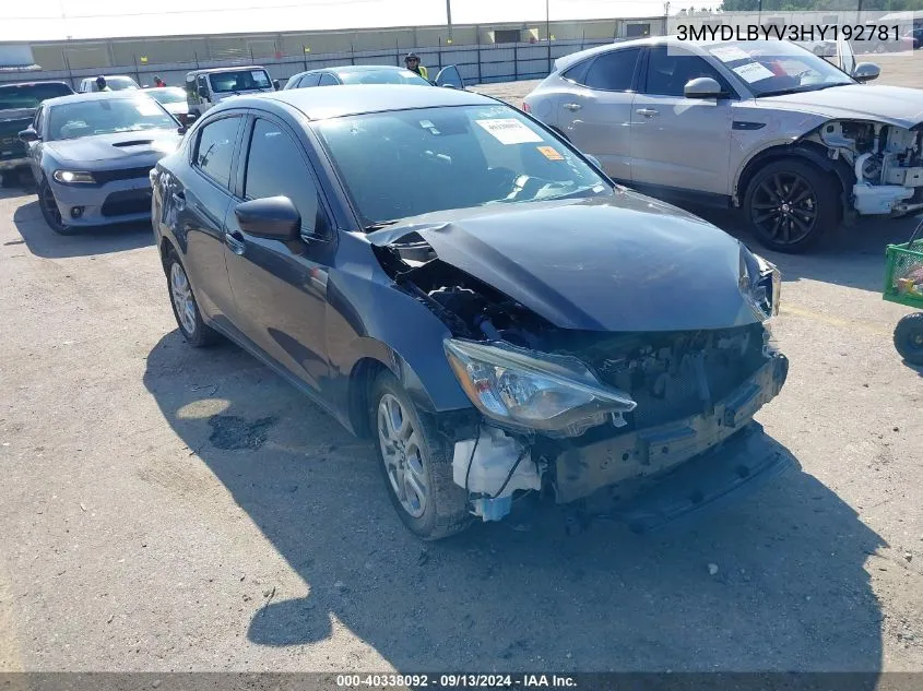 3MYDLBYV3HY192781 2017 Toyota Yaris Ia