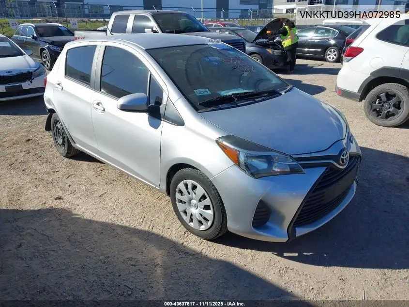 VNKKTUD39HA072985 2017 Toyota Yaris L