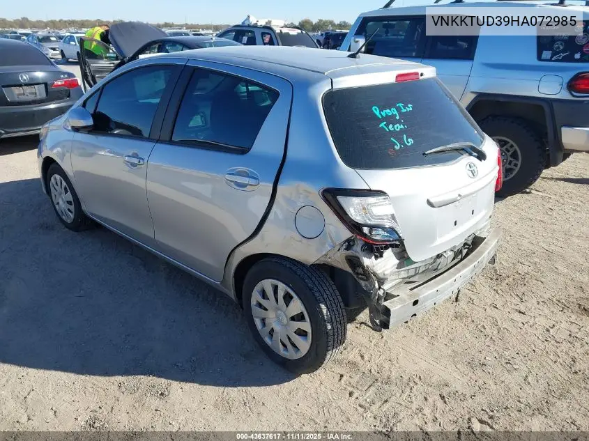 VNKKTUD39HA072985 2017 Toyota Yaris L