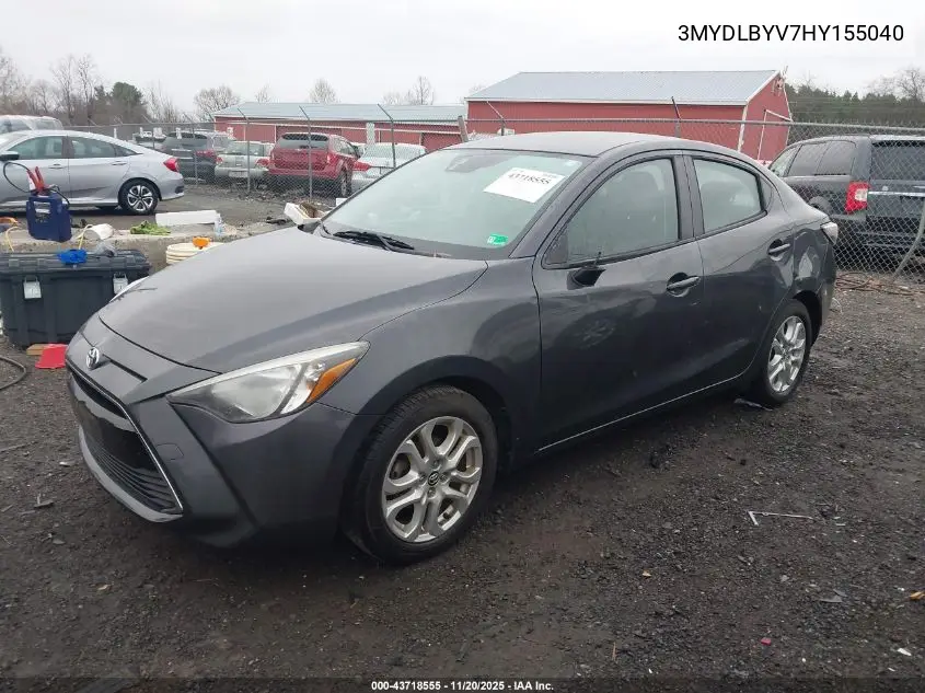 3MYDLBYV7HY155040 2017 Toyota Yaris Ia