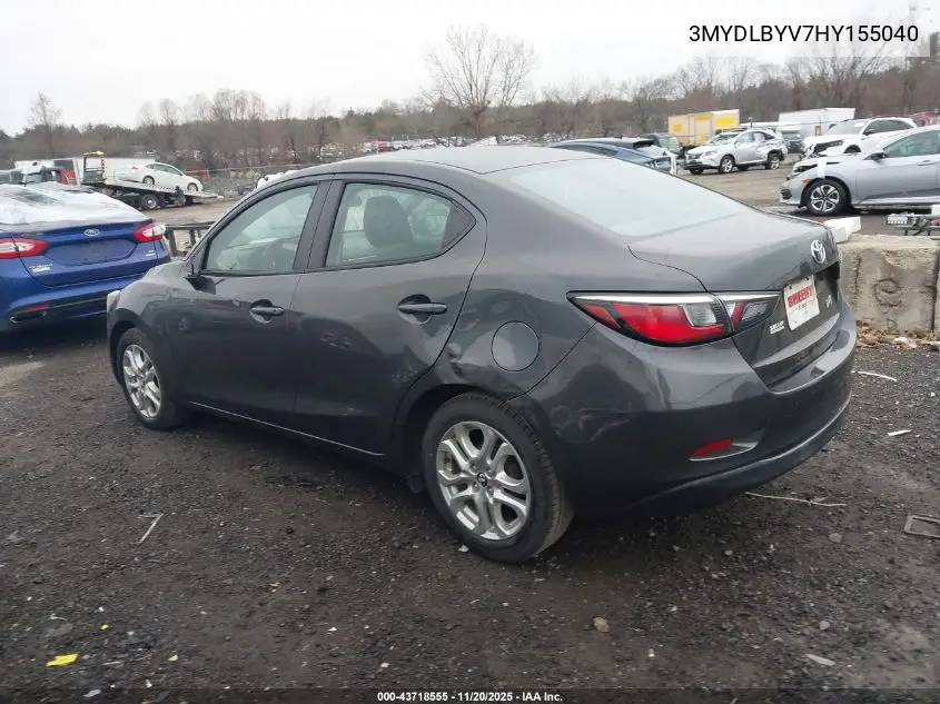 3MYDLBYV7HY155040 2017 Toyota Yaris Ia