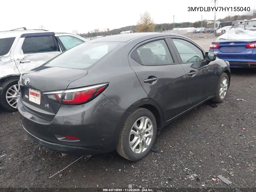 3MYDLBYV7HY155040 2017 Toyota Yaris Ia