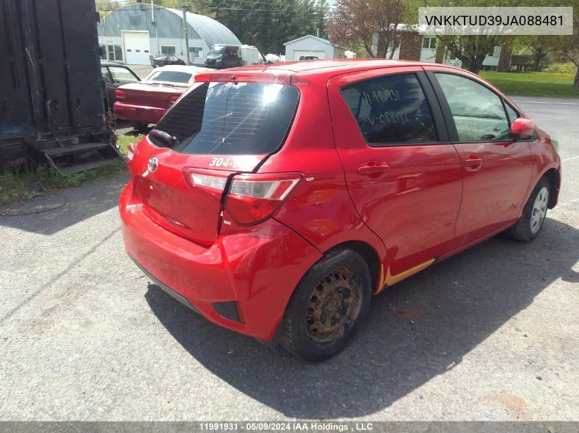 VNKKTUD39JA088481 2018 Toyota Yaris L/Le/Se