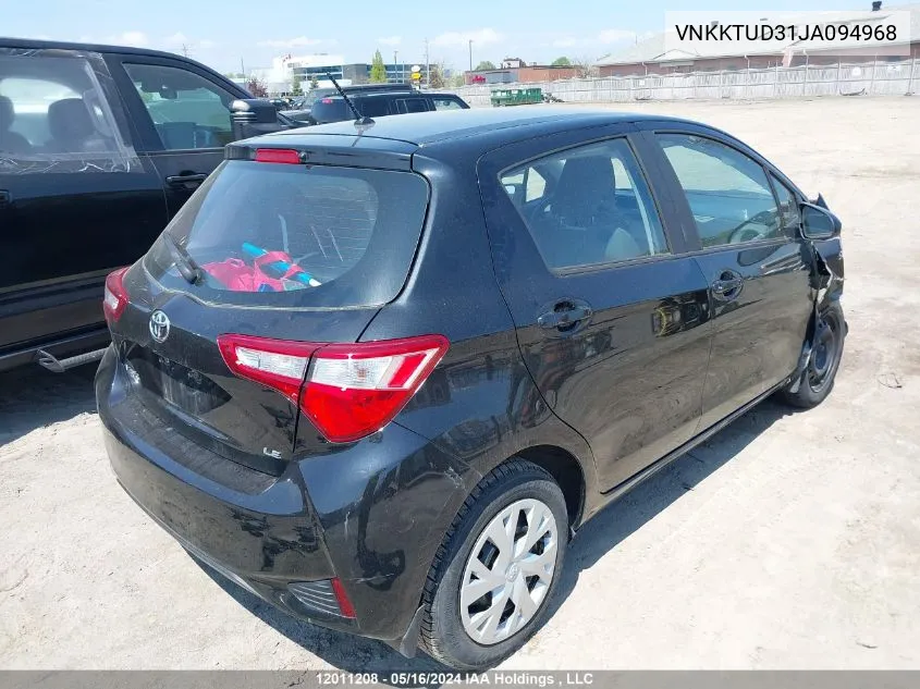 2018 Toyota Yaris L/Le/Se VIN: VNKKTUD31JA094968 Lot: 12011208