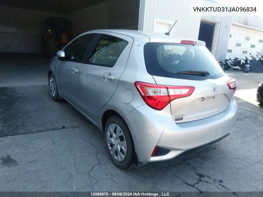 2018 Toyota Yaris Le VIN: VNKKTUD31JA096834 Lot: 12080870