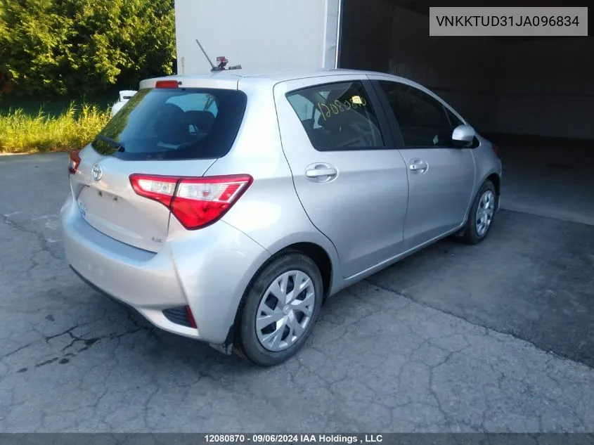 2018 Toyota Yaris Le VIN: VNKKTUD31JA096834 Lot: 12080870