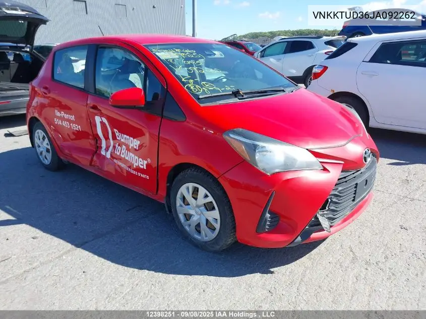 VNKKTUD36JA092262 2018 Toyota Yaris L/Le/Se