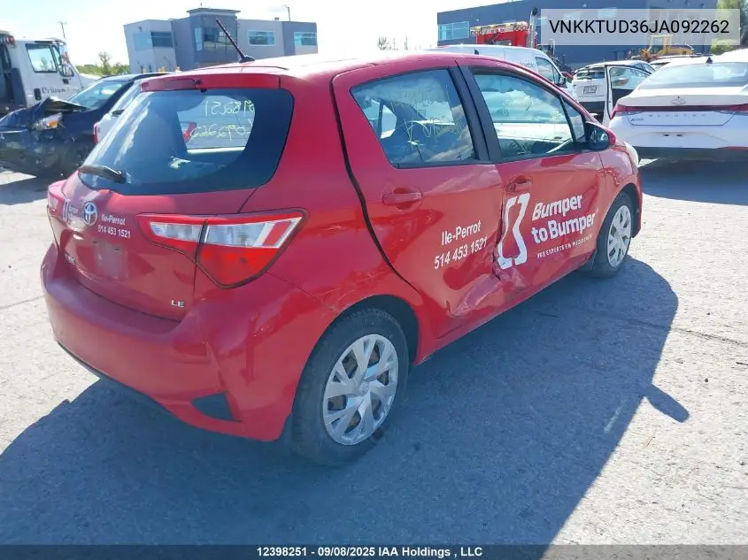 VNKKTUD36JA092262 2018 Toyota Yaris L/Le/Se