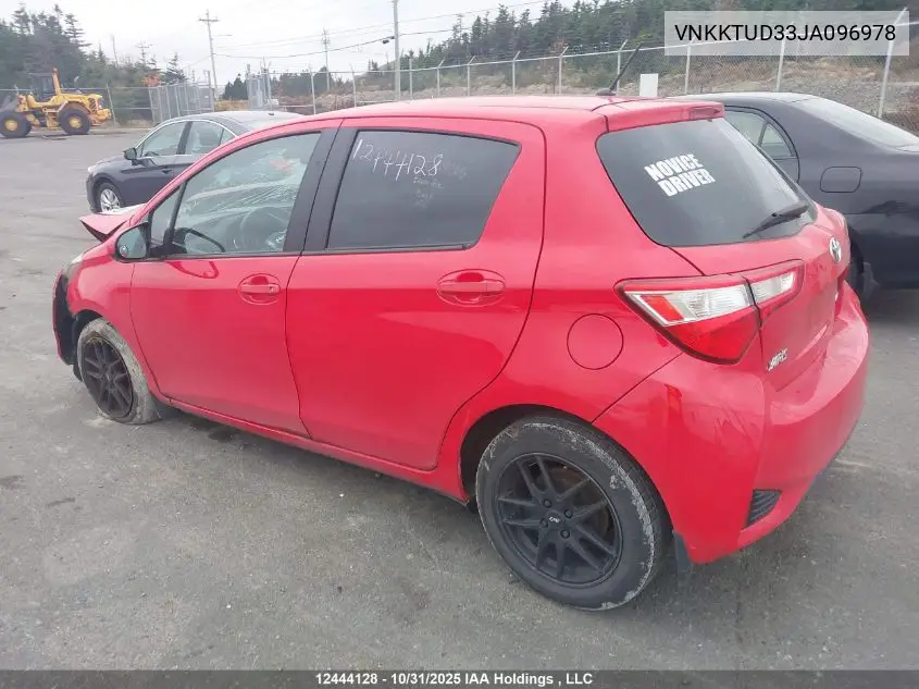 VNKKTUD33JA096978 2018 Toyota Yaris Le
