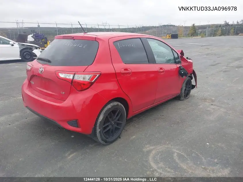 VNKKTUD33JA096978 2018 Toyota Yaris Le