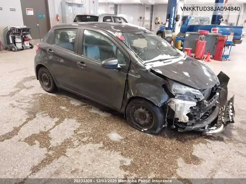 VNKKTUD38JA094840 2018 Toyota Yaris Le