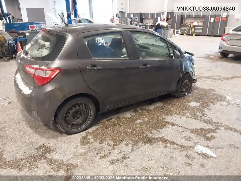 VNKKTUD38JA094840 2018 Toyota Yaris Le