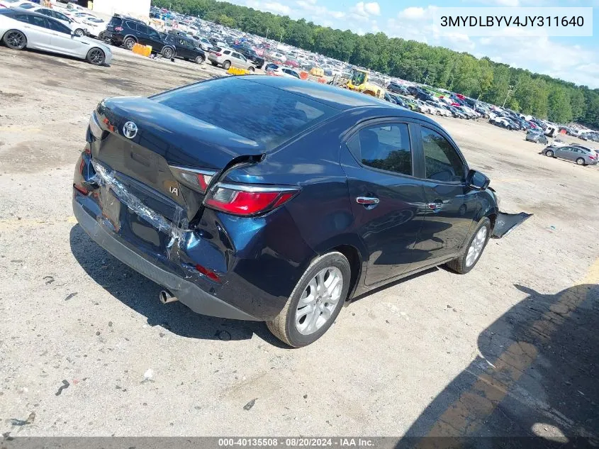 2018 Toyota Yaris Ia VIN: 3MYDLBYV4JY311640 Lot: 40135508