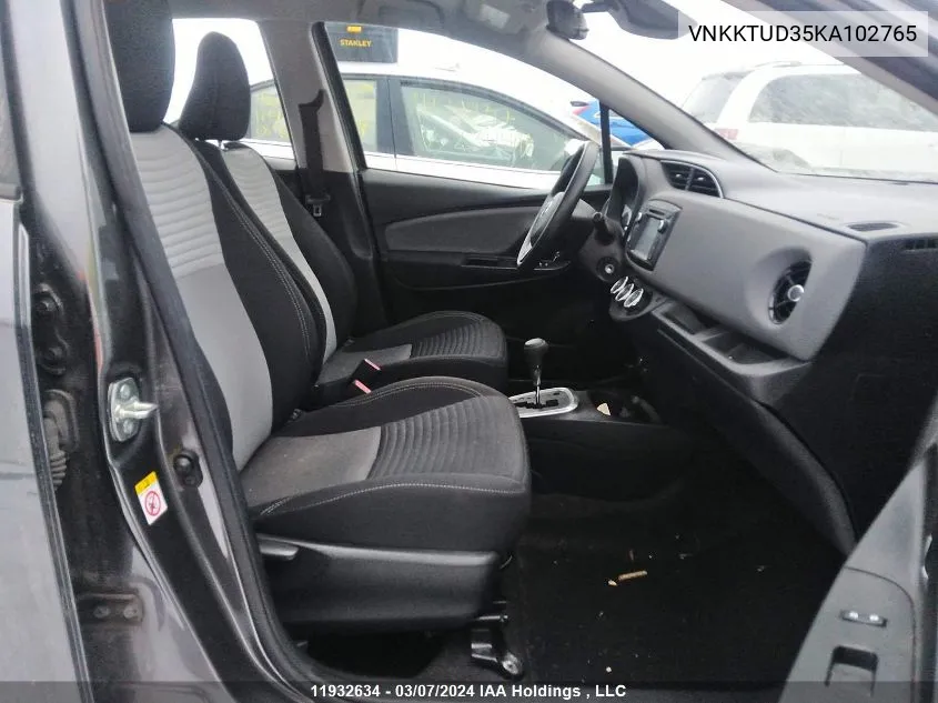 VNKKTUD35KA102765 2019 Toyota Yaris