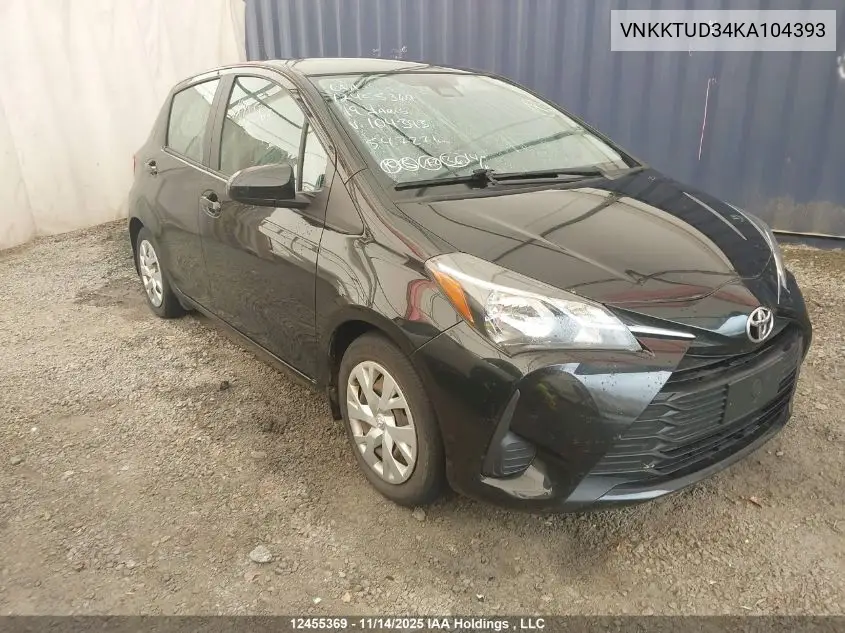 VNKKTUD34KA104393 2019 Toyota Yaris L/Le/Se