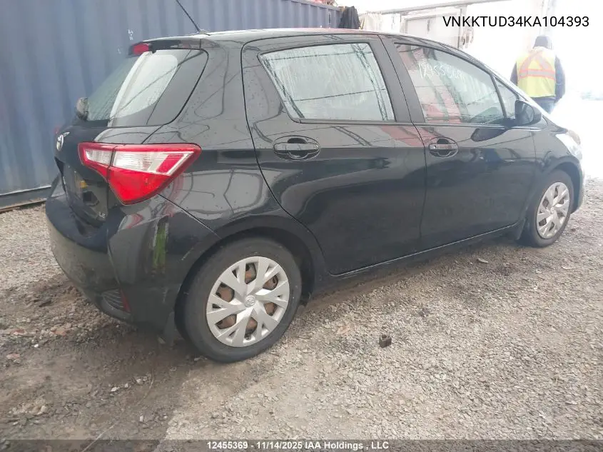 VNKKTUD34KA104393 2019 Toyota Yaris L/Le/Se