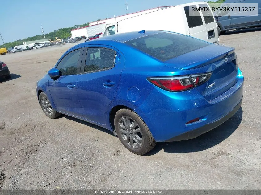 2019 Toyota Yaris Le VIN: 3MYDLBYV8KY515357 Lot: 39630806