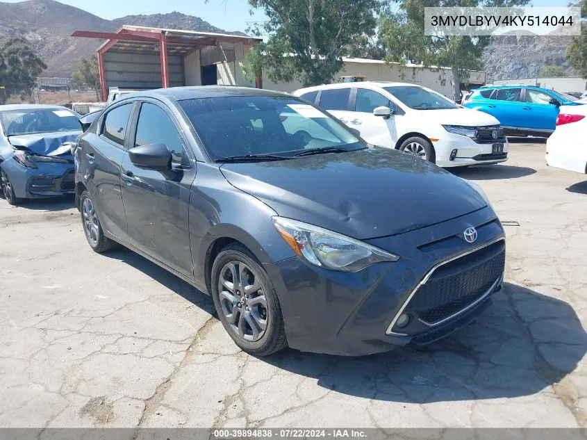 2019 Toyota Yaris Le VIN: 3MYDLBYV4KY514044 Lot: 39894838