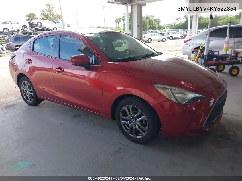 2019 Toyota Yaris Le VIN: 3MYDLBYV4KY522354 Lot: 40229241