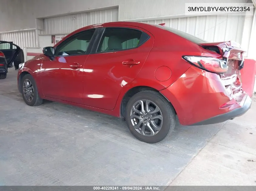 2019 Toyota Yaris Le VIN: 3MYDLBYV4KY522354 Lot: 40229241