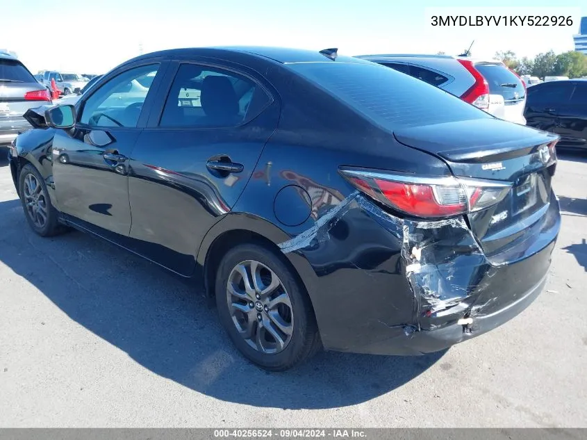 2019 Toyota Yaris Le VIN: 3MYDLBYV1KY522926 Lot: 40256524